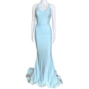 Jessica Angel Open Back Evening Gown Style 636 Sky Blue Size XS NWT